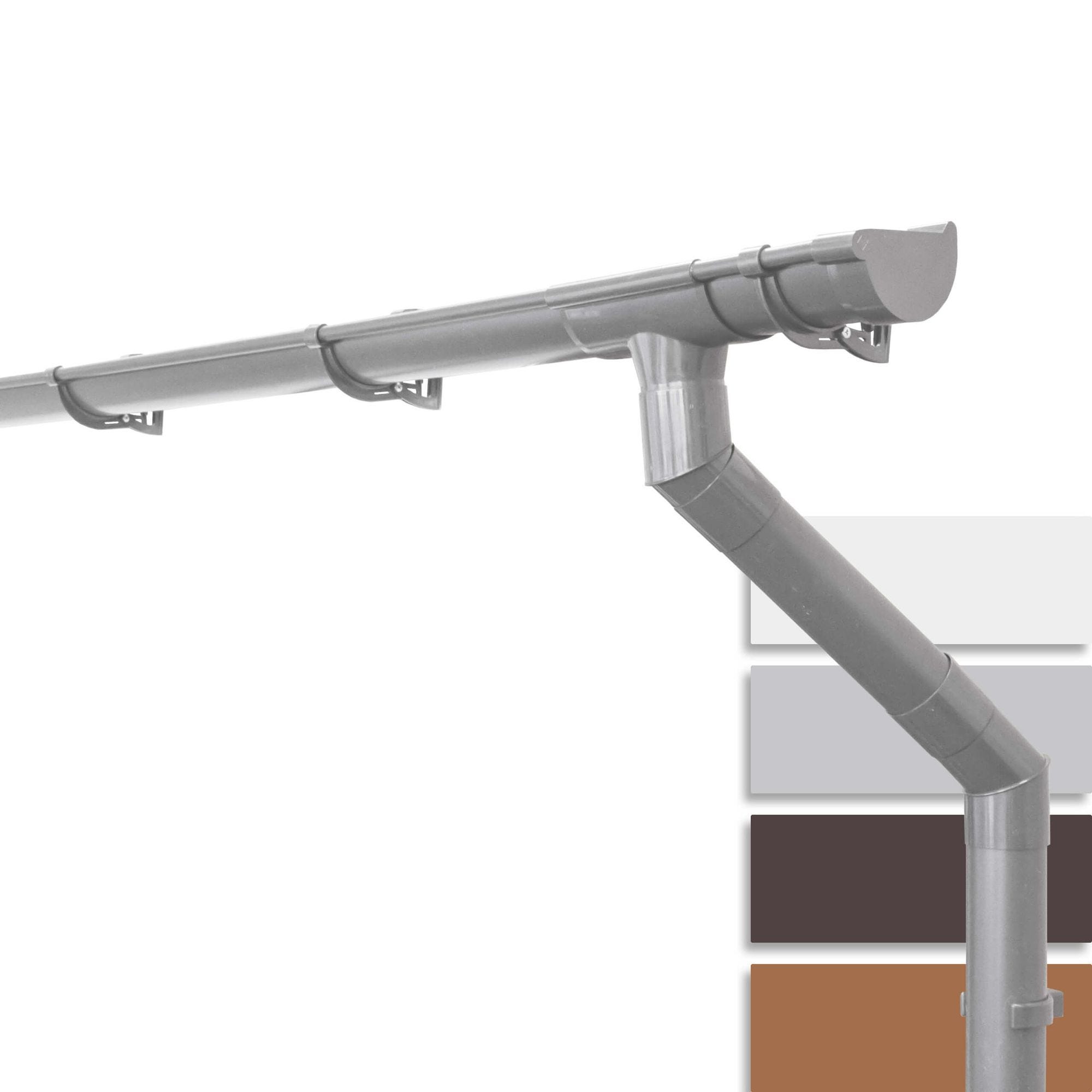 Kit Goutti re PVC Demi ronde NW125 125 Mm Gris 4 M Goutti re Pluviale kit-goutti-re-pvc-demi-ronde-nw125-125-mm-gris-4-m-goutti-re-pluviale
