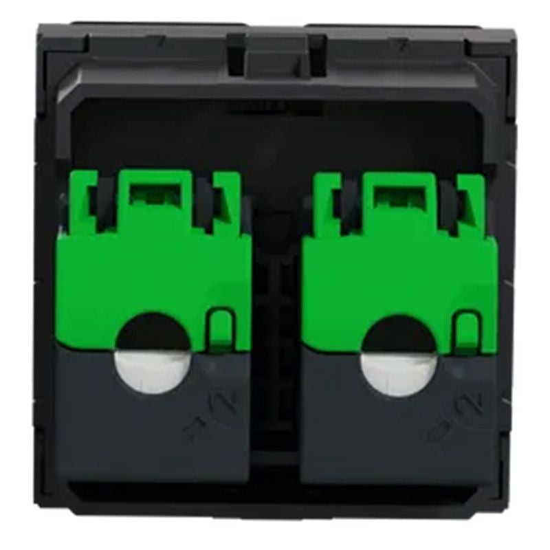 Double prise RJ45 Unica - Cat.6 STP - 2 modules - Anthracite - 3