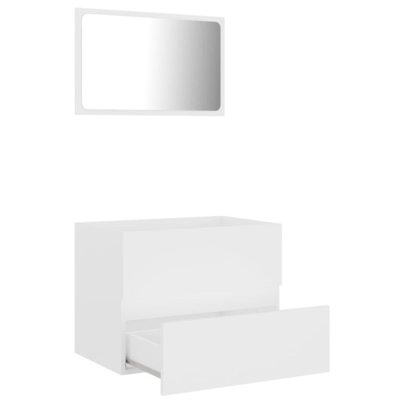 Ensemble de meubles salle de bain 2 pcs blanc bois d ingénierie - 3