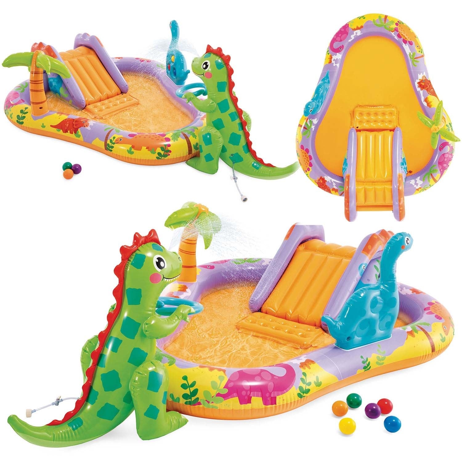 BLOWOUT FUN Dinosauro Gonfiabile Pasquale 2.4m - Con Orecchie Da Coniglio, Uovo E Luci LED - Decorazione Per Esterno