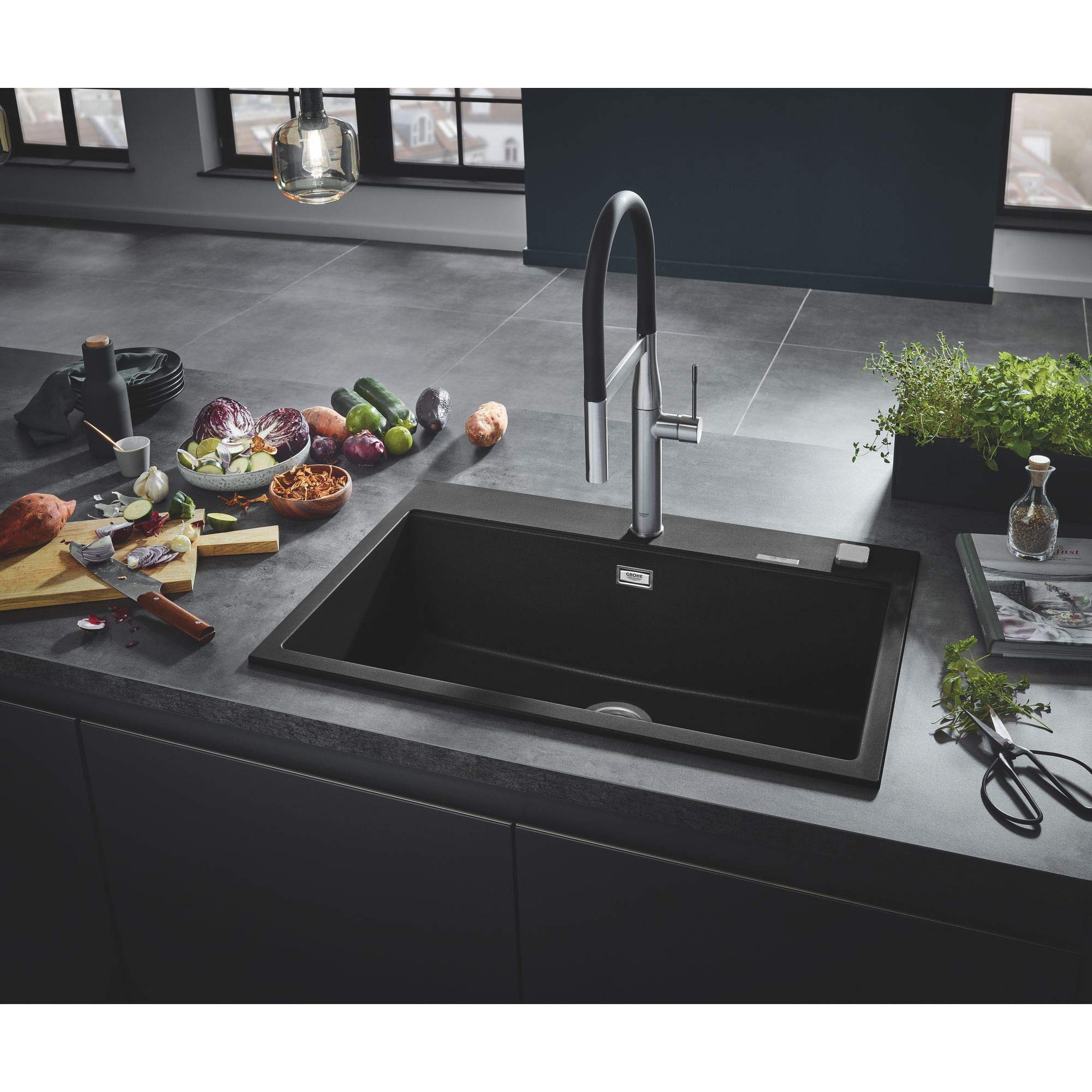 GROHE K700 Evier à poser Rectangulaire Composite de quartz - 3