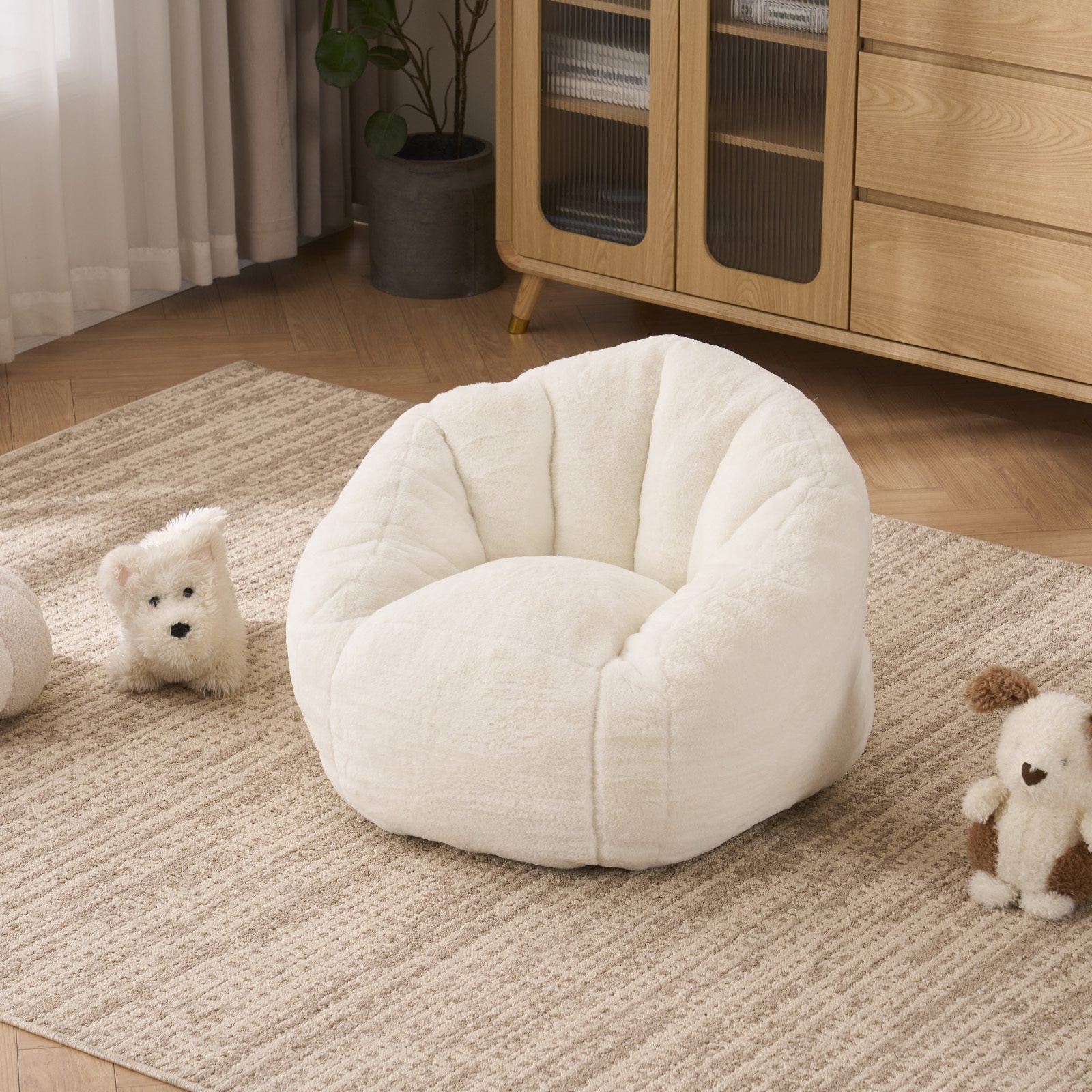Pouf en peluche doux, confortable, adapté pour salon, coin lecture ...