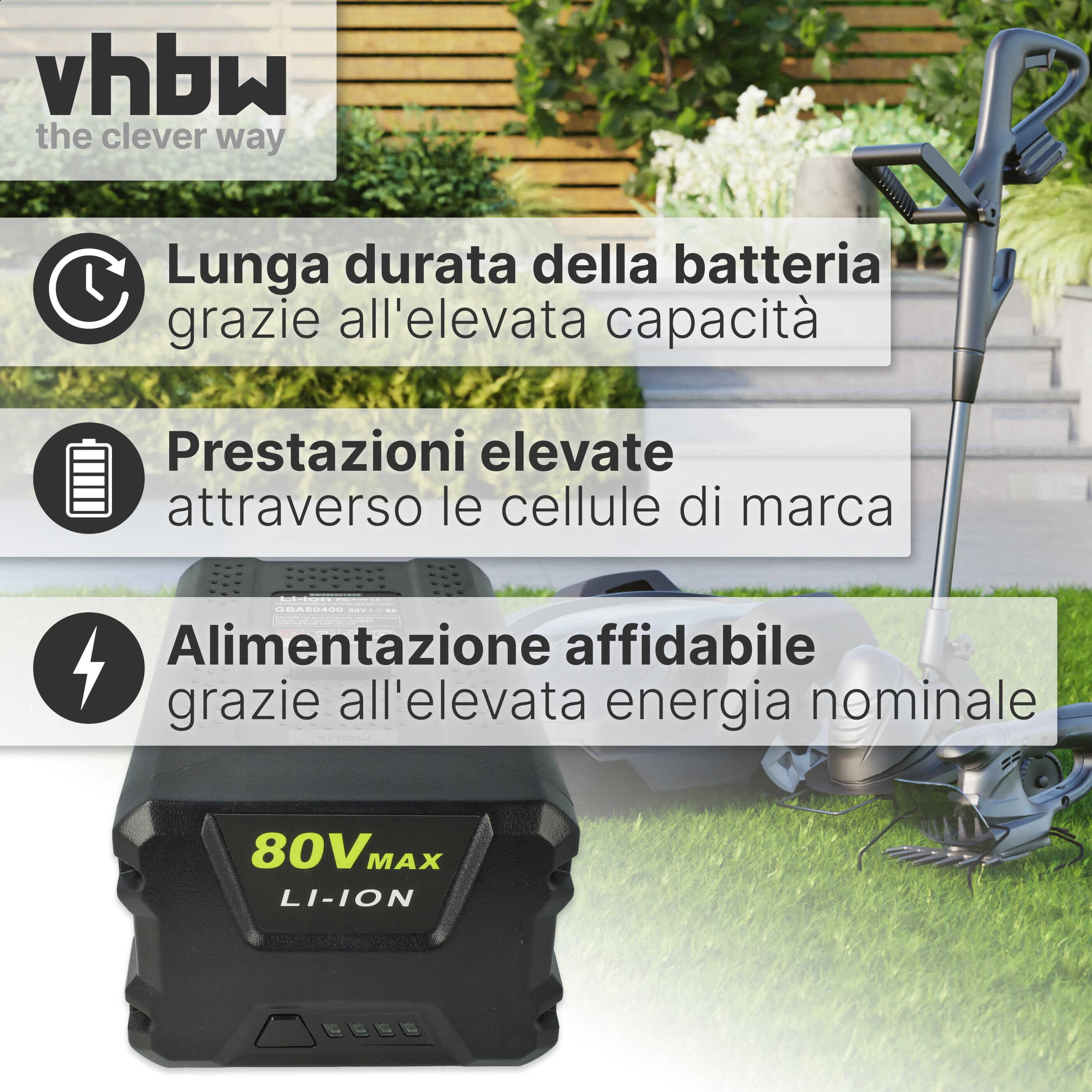 vhbw 1x Batterie remplacement pour Greenworks 80V Max, GBA80200, G80B4, G80B2 pour outil de jardinage (4000mAh, 80V, Li-ion) - 7