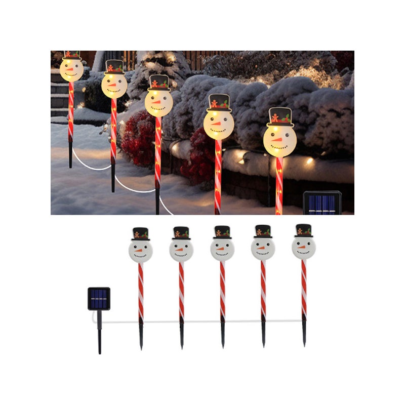 Ciepłe światło, dekoracja świąteczna do ogrodu, solarna lampa zewnętrzna LED, do ogrodu, na patio, do doniczki, na taras - Bałwan