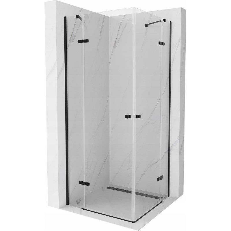 Mexen Roma Duo kabina prysznicowa uchylna 70 x 70 cm, transparent, czarna - 854-070-070-70-00-02