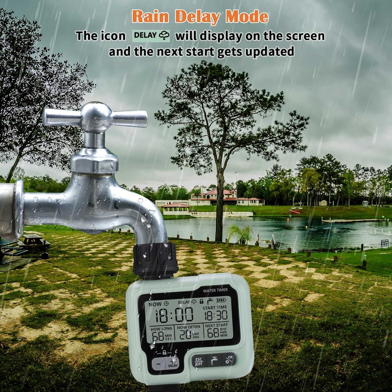Programmateur Arrosage Automatique Minuteur Arrosage Goutte à Goutte, Imperméable et Utilisé à l'extérieur, Irrigation pour Jardin Ferme - 4