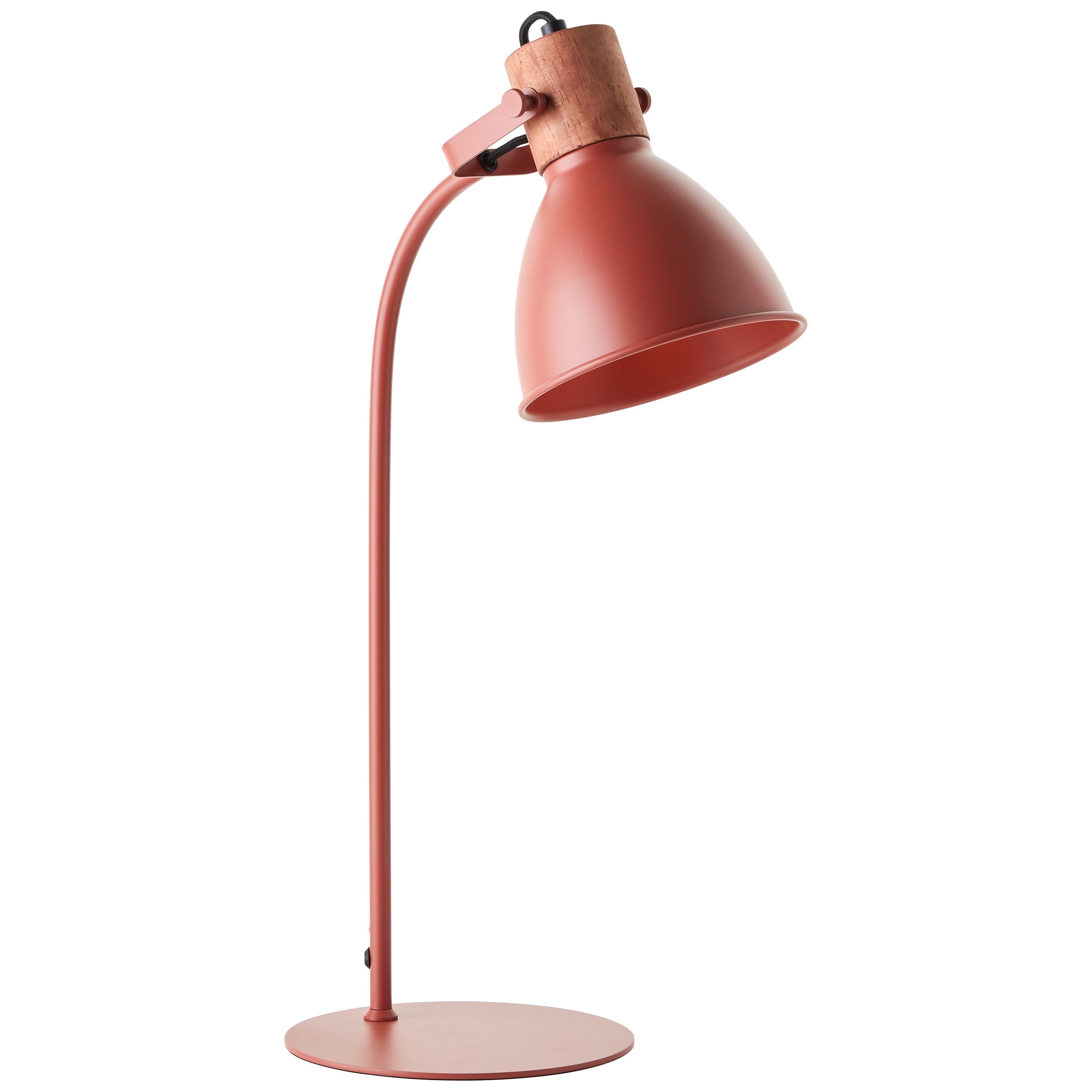 Brilliant Erena lampa stołowa 52cm czerwony metal/drewno przewód przełącznik 1x A60, E27, 40 W, nadaje się do zwykłej żarówki (brak w zestawie)