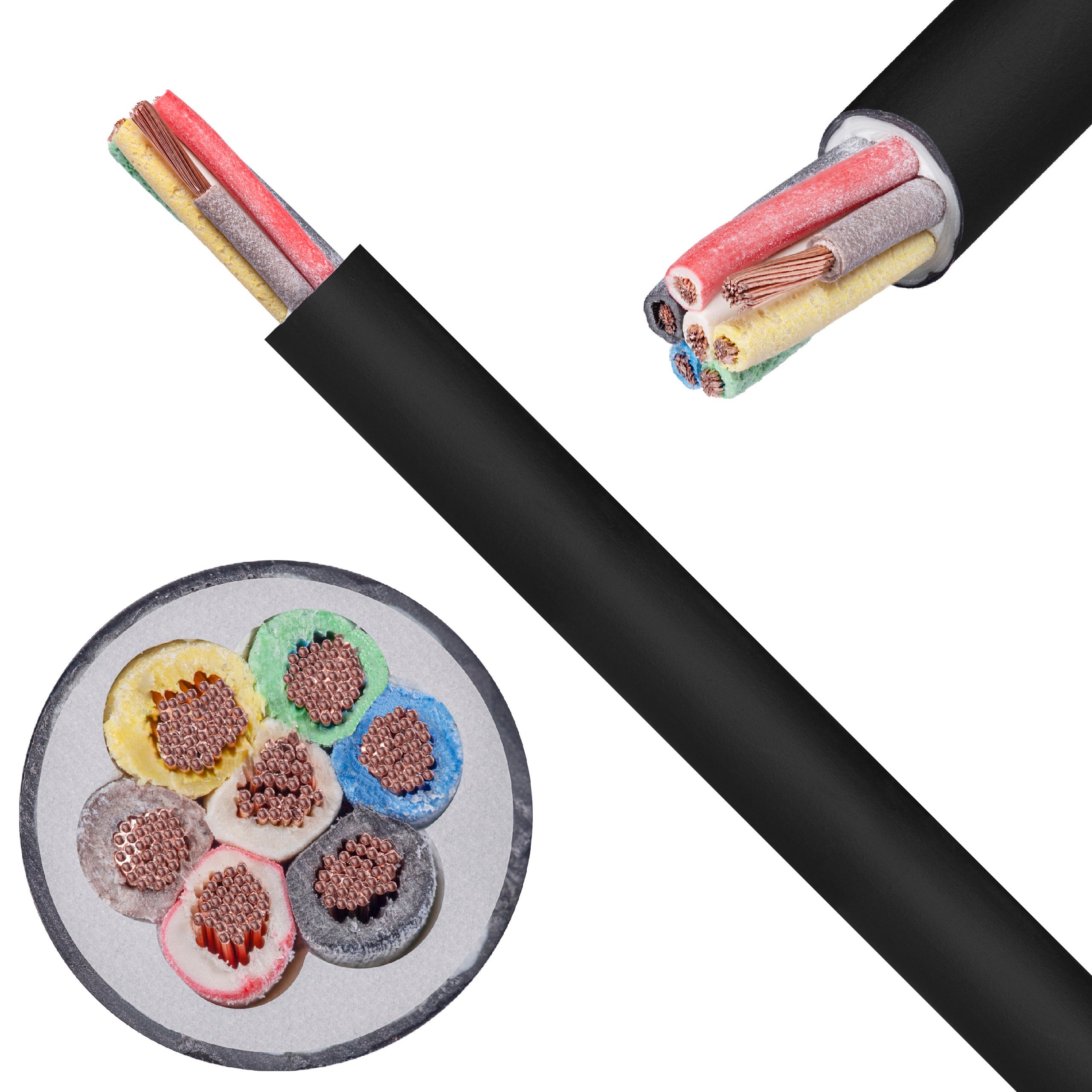 Kabel samochodowy YLYs 7x0,75mm2 czarny 24V zewnętrzny przyczepowy linka Elektrokabel 50m
