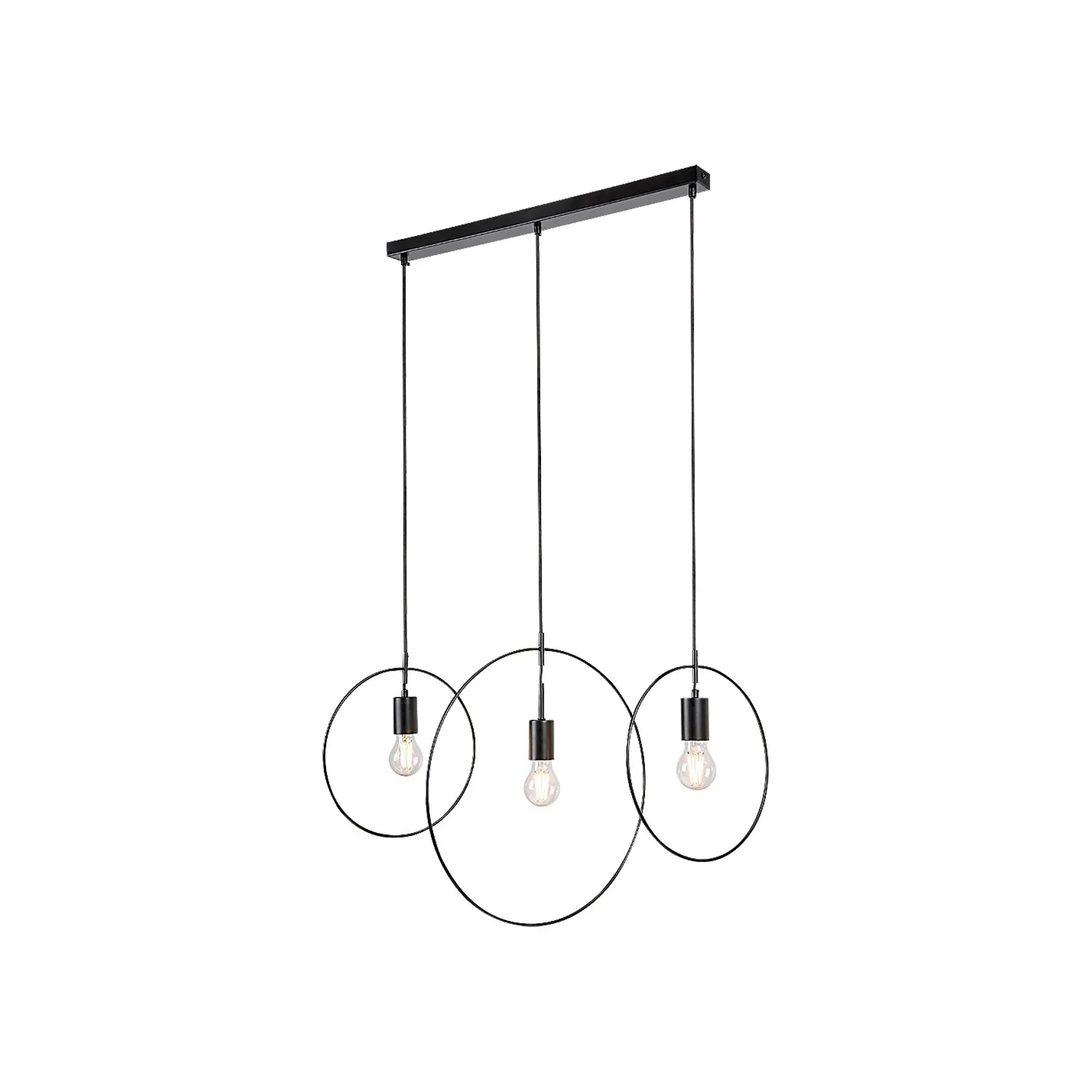 Żyrandol Dilara czarna 3 x E27 x 40W wym:150x86x86cm Rabalux