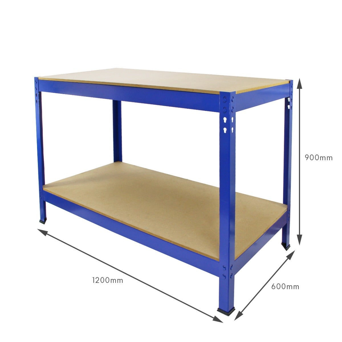 Monster Racking - Établi de Travail en Acier Sans Boulons Bleu Q-Rax 120cm x 60cm x 90cm - 6