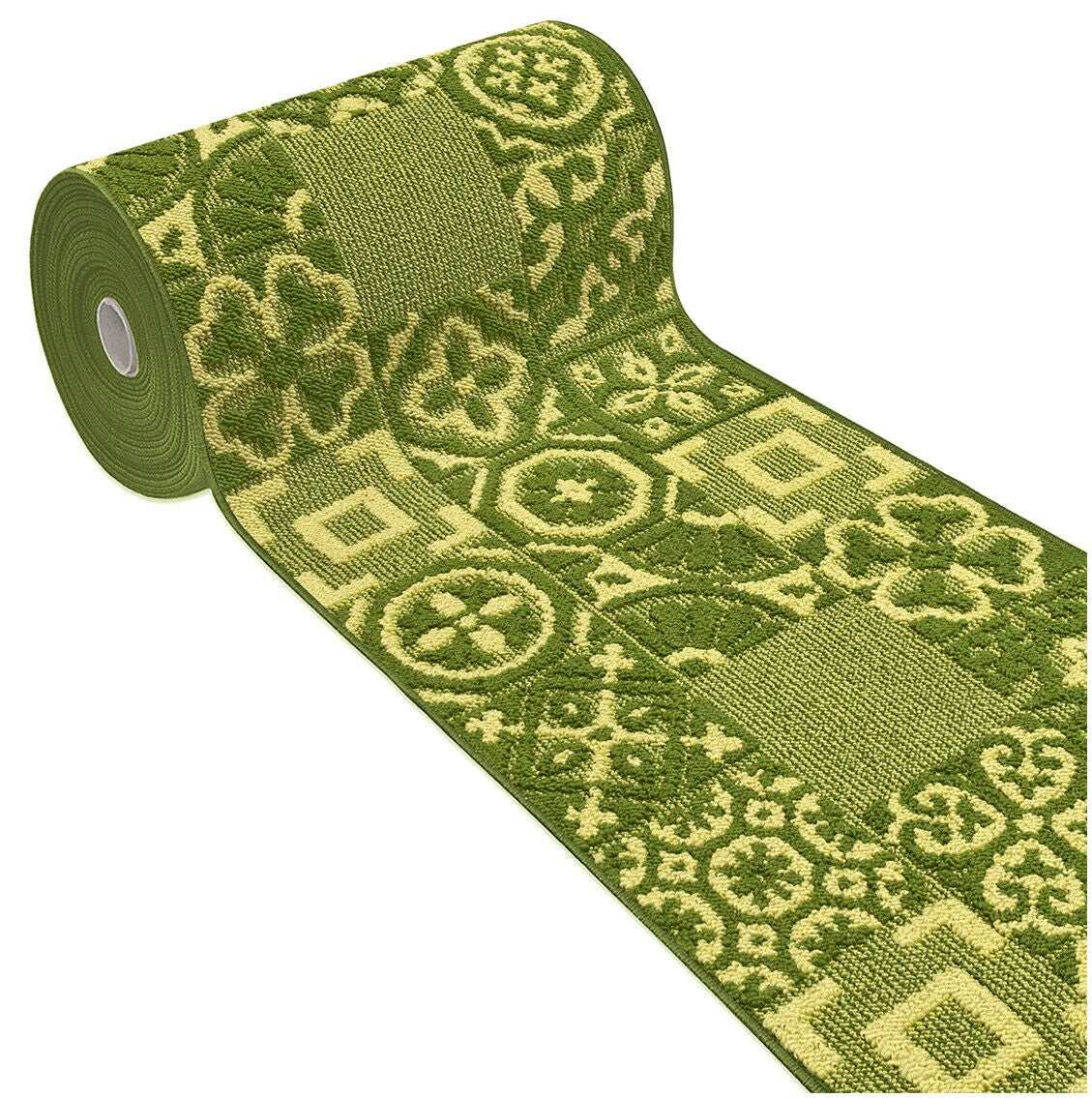 Alfombra de cocina 57x230 cm tejido 3d corredor absorbente base antideslizante azulejo mayólica verde