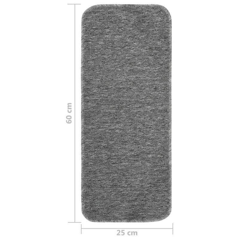 Tapis d escalier antidérapants 15pcs 60x25cm Gris Rectangulaire - 6