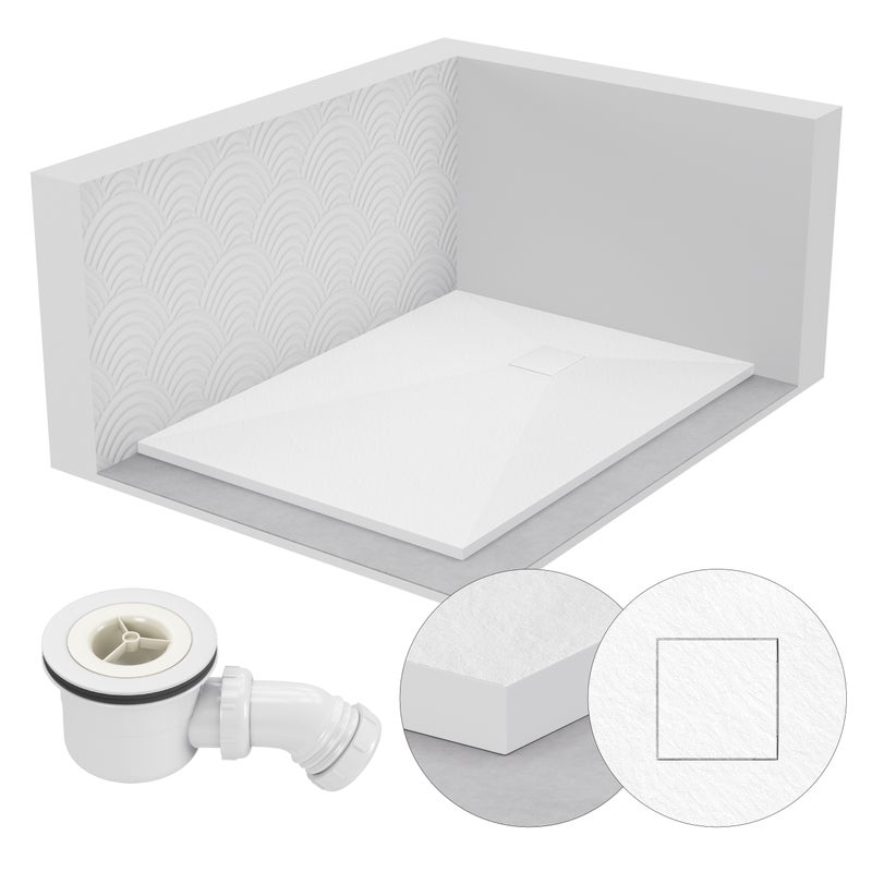 Brodzik STONE SEVANTE prostokątny 110x90 biały z syfonem 1 szt.