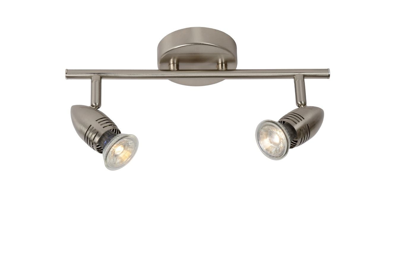 Spot plafond CARO-LED - Chrome Dépoli - 2xGU10 (MR16) - Lucide - 6
