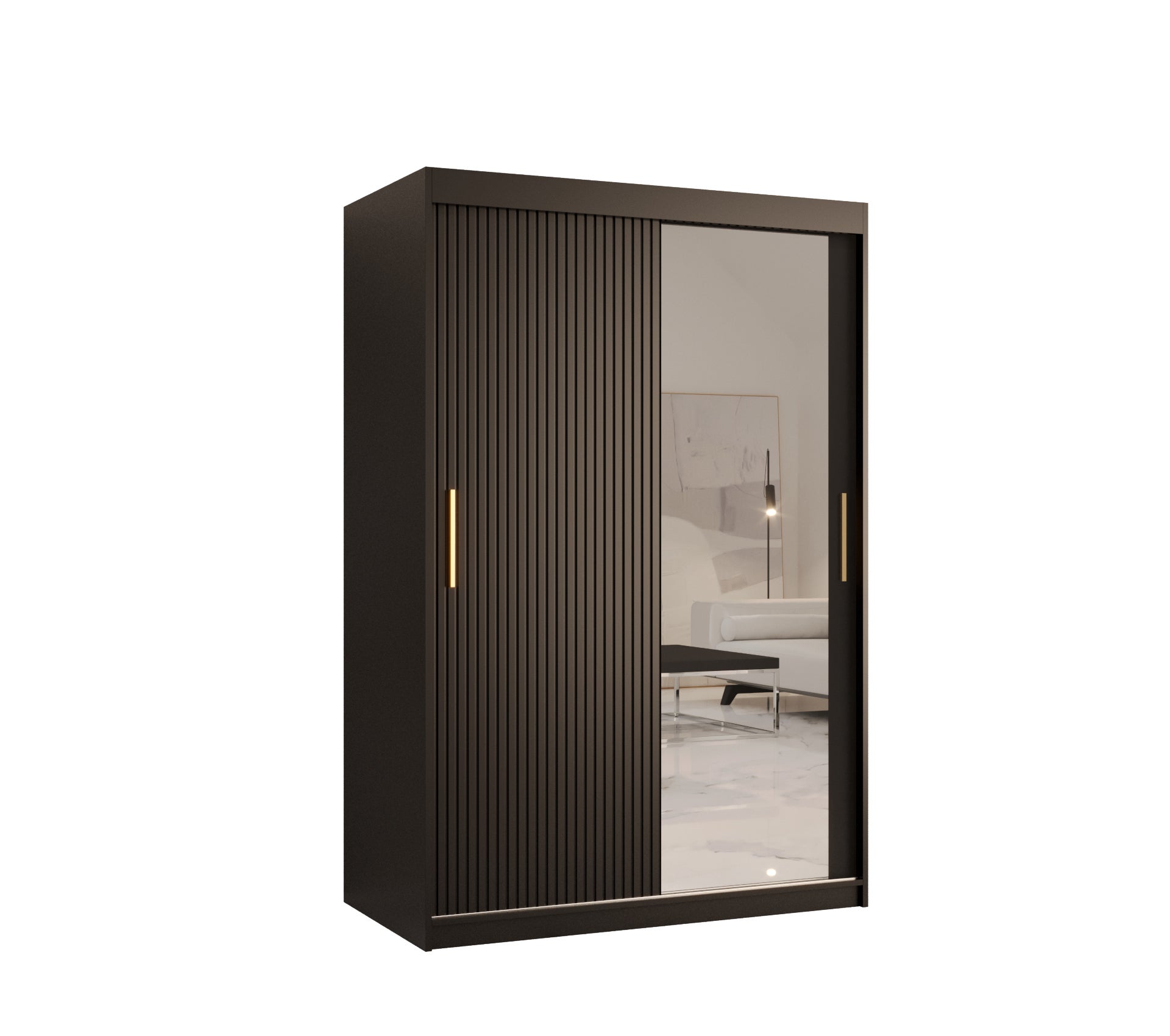 Szafa przesuwna garderoba RIFLO SLIM 2 120 x 62 x 200 cm Czarny - Abiks Meble