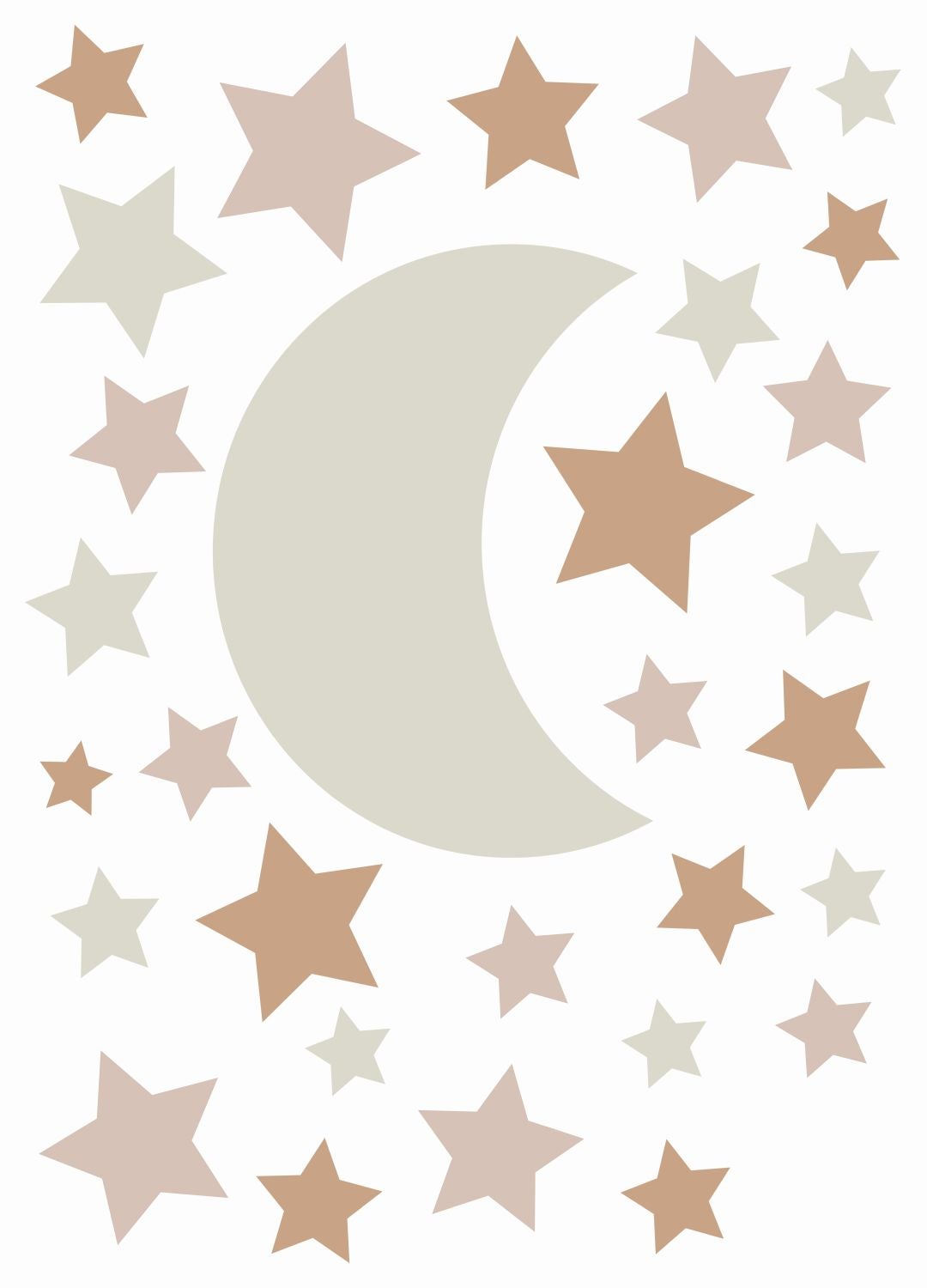 Mural decorativo autoadhesivo cielo estrellado color arena y rojo barro cocido - 47,5 cm x 66 cm - estahome