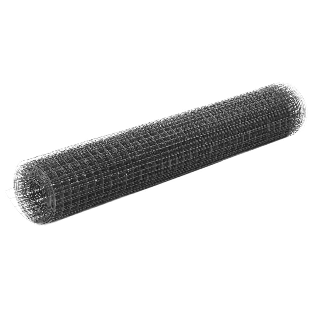 Ogrodzenie z siatki, stal i PVC, 10x1 m, szare vidaXL