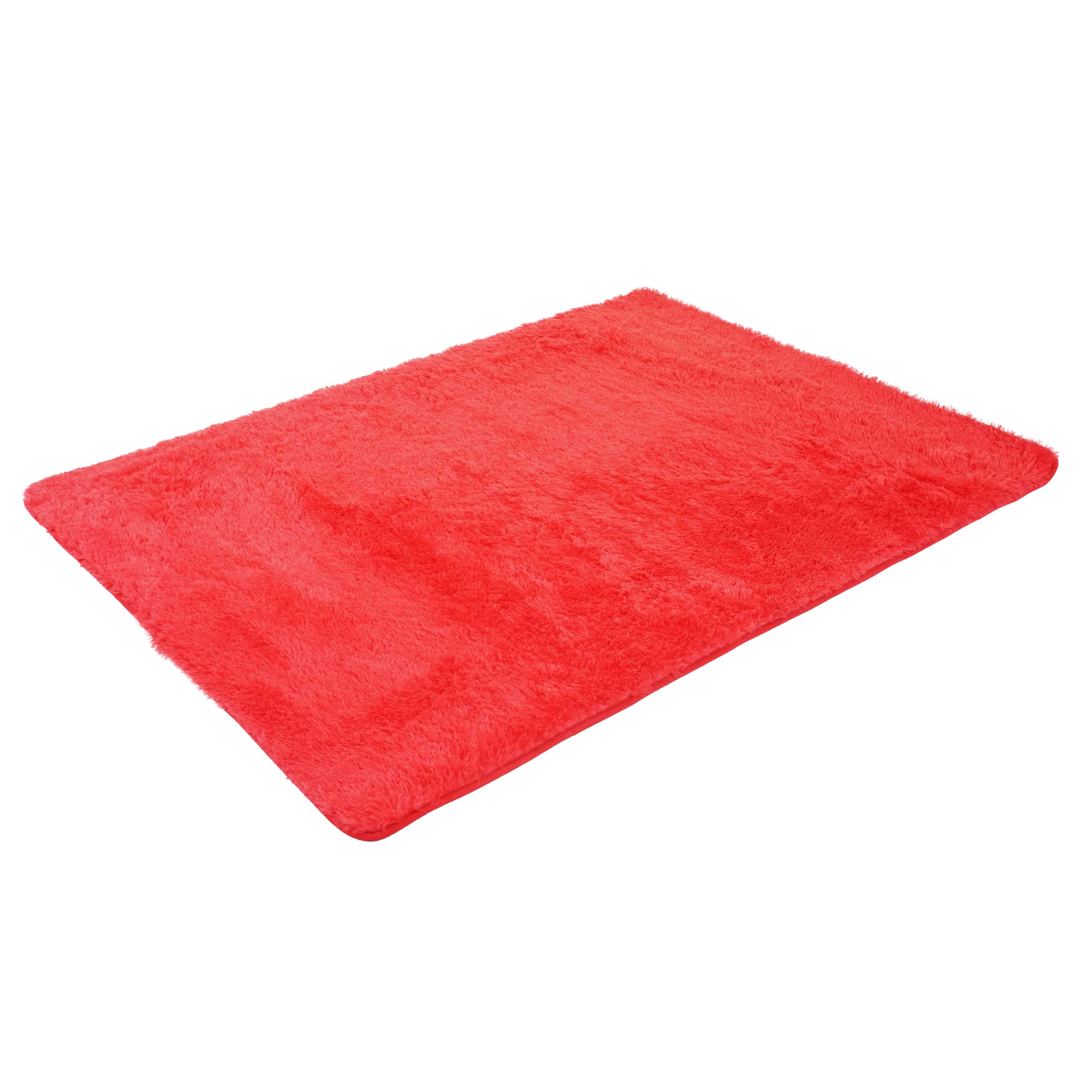 Alfombra hwc-f69, alfombrilla shaggy pelo alto pelo largo, tejido/textil mullido suave 200x140cm ~ rojo