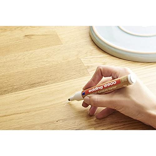 Edding 8900 - Marqueur pour meuble - blister de 1 - Teinte chêne clair pour retoucher et masquer les rayures - 5