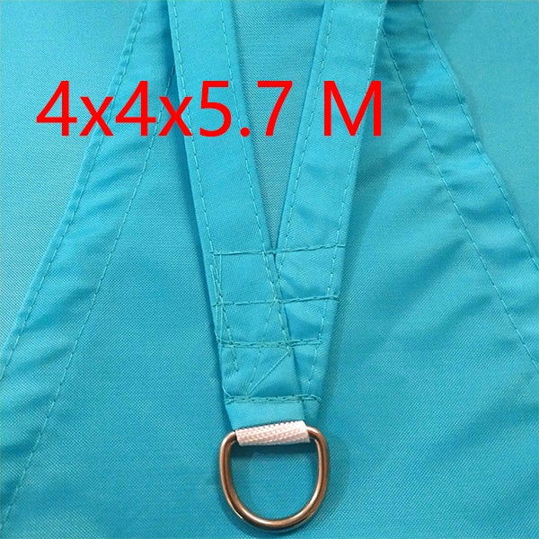 Voile d'ombrage triangulaire bleue imperméable, voile de jardin 4x4x5,7 m, auvent de protection solaire UV avec accessoires - 2