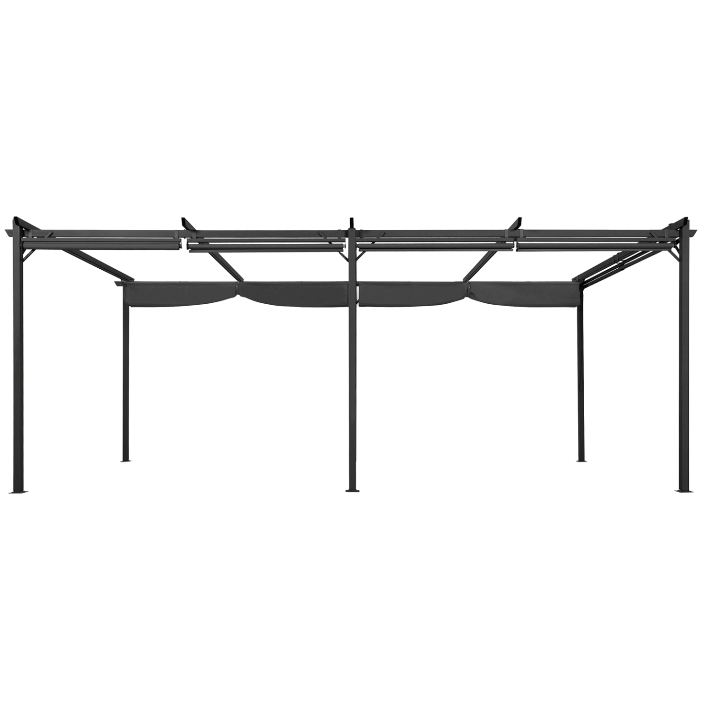 Pergola édition spéciale toit rétractable 3x6 M et 6 stores gris anthracite - 4