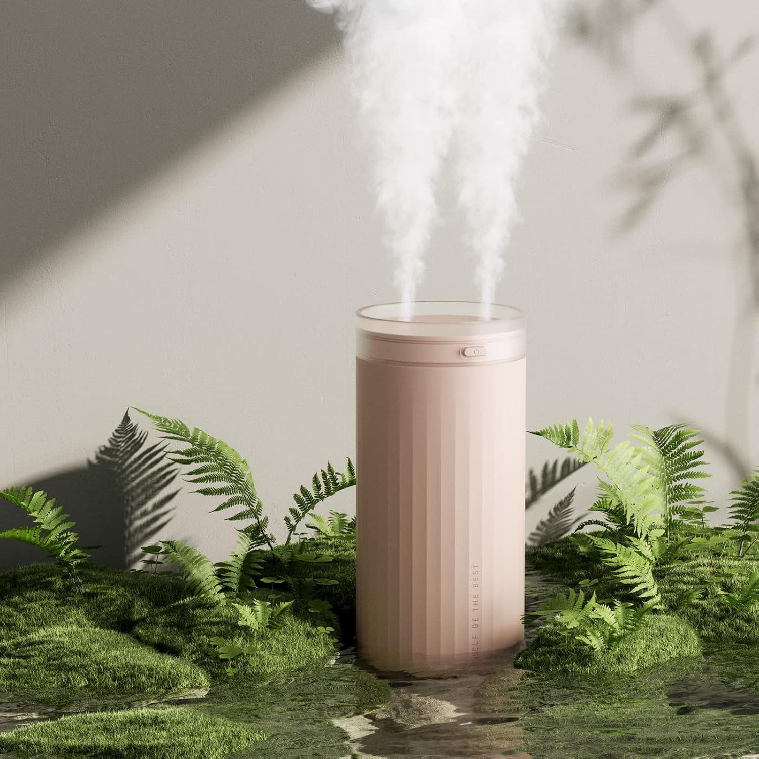 Miniaturowy, różowy nawilżacz powietrza, 500 ml, przenośny, z chłodną mgiełką, cichy, z dwoma wylotami mgiełki i automatycznym wyłączaniem. Idealny d