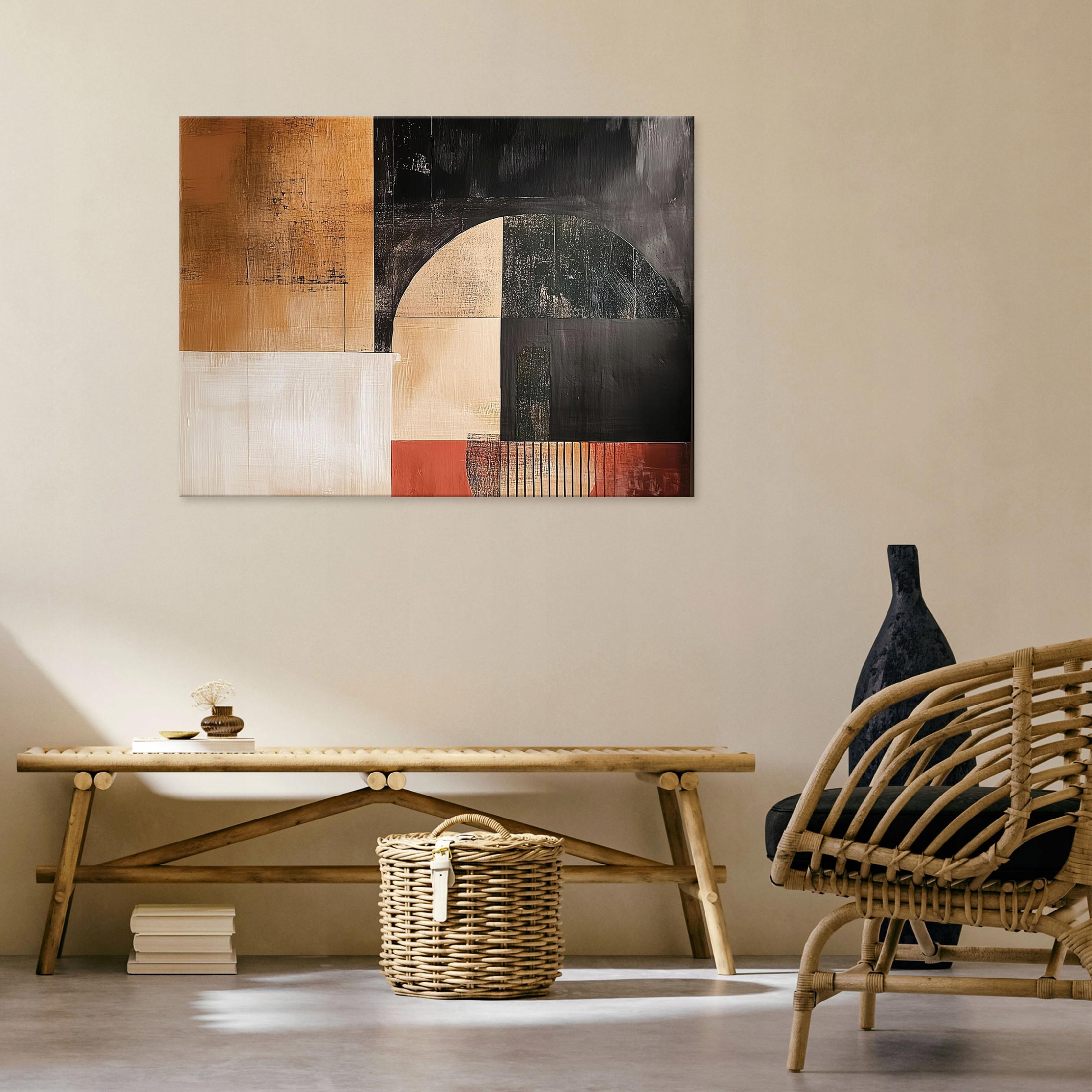 Pintura abstrata art déco 120x80 cm xxl Impressão em tela decoração de parede para sala de estar quarto - 2