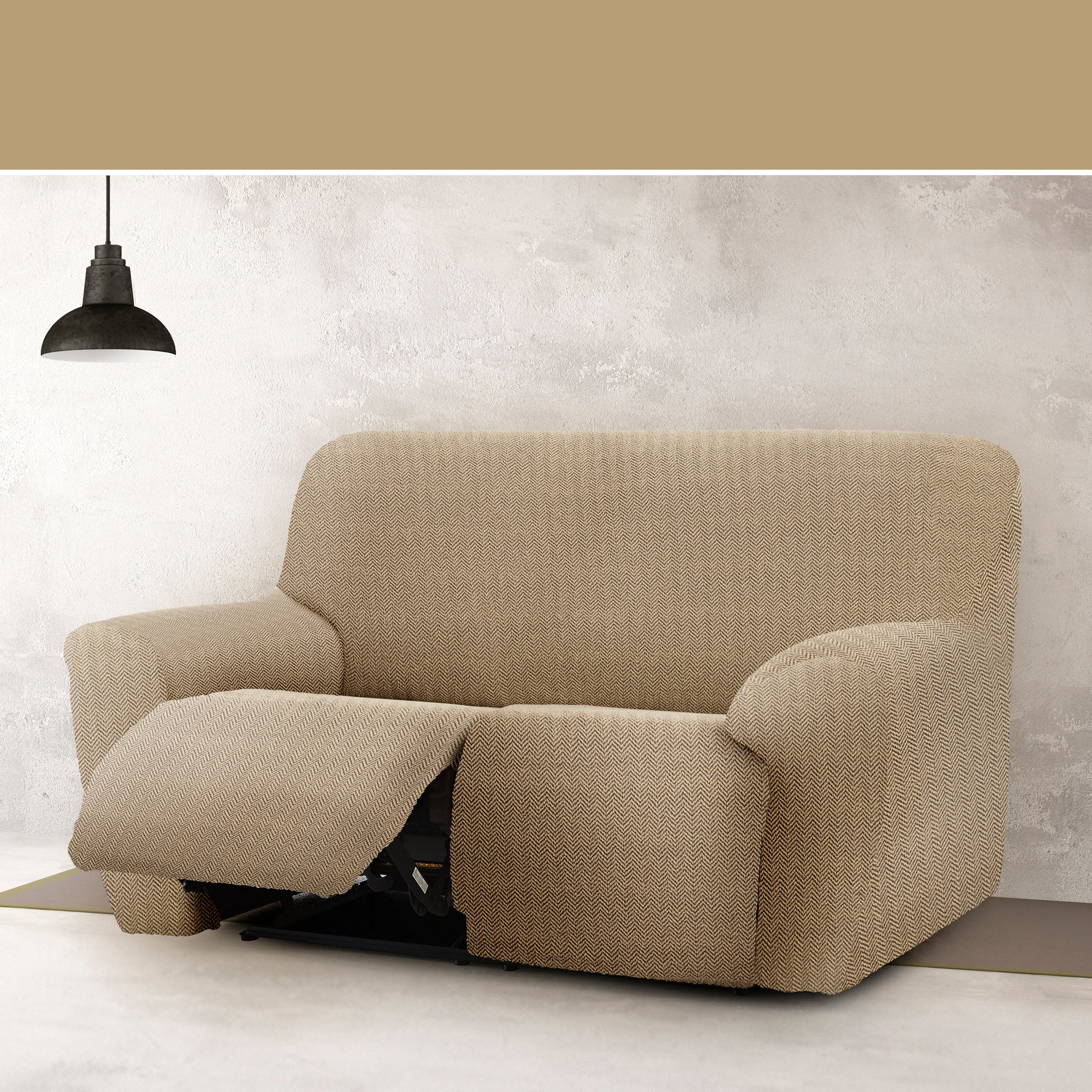 Copridivano Jaz relax estensibile 2 posti bielastico beige 140 - 200 cm - 3