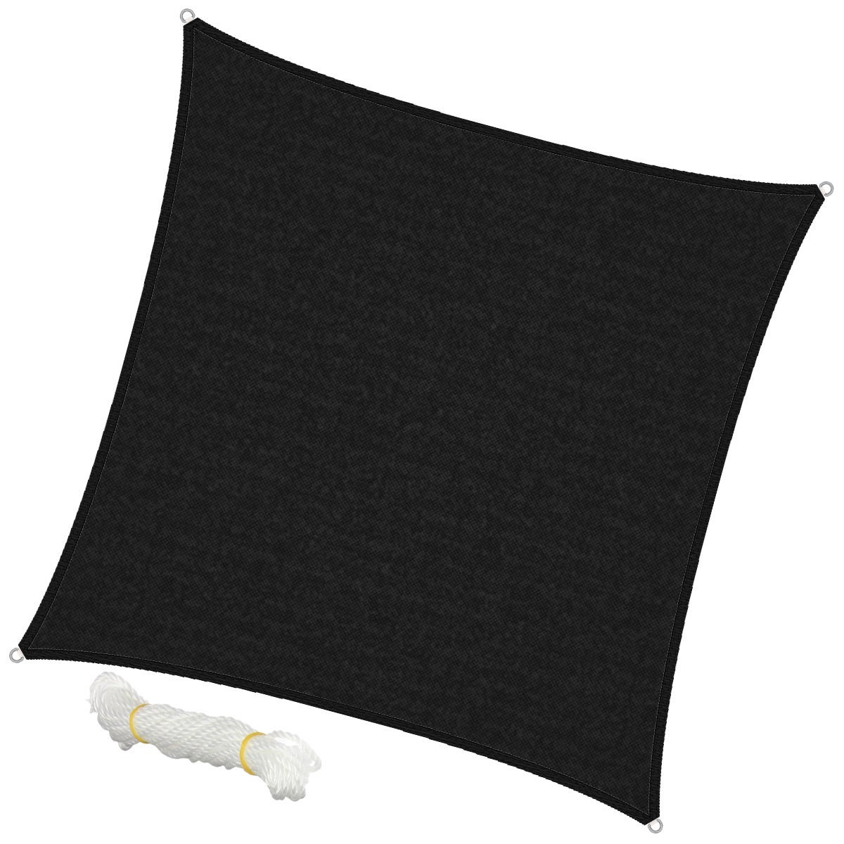 ECD Germany Zagiel przeciwsloneczny 5x5 m kwadratowy antracyt 100% HDPE z ochrona UV z linkami mocujacymi, odporny na warunki atmosferyczne