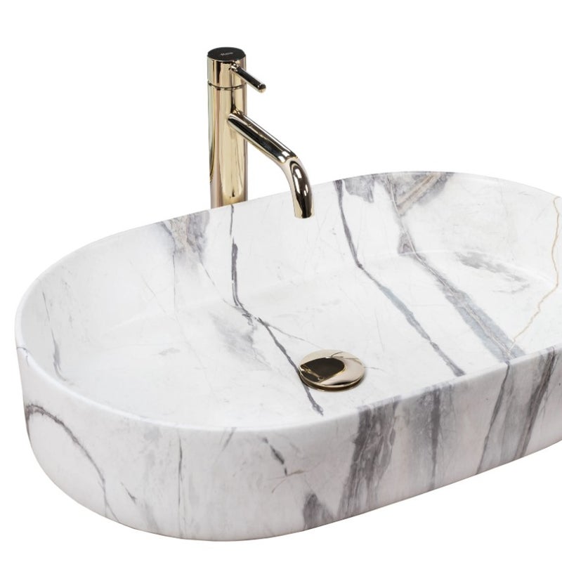 Umywalka Nablatowa Rea Nadia 60 Sand Biały 61 X 38,5