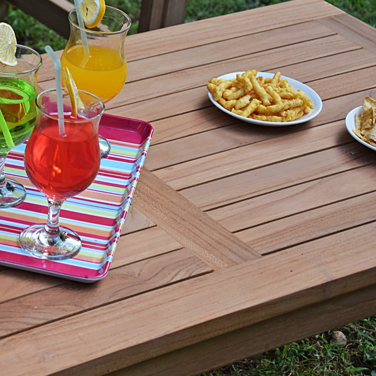 Table basse rectangulaire en teck massif Coffee 120 x 60 cm - 8
