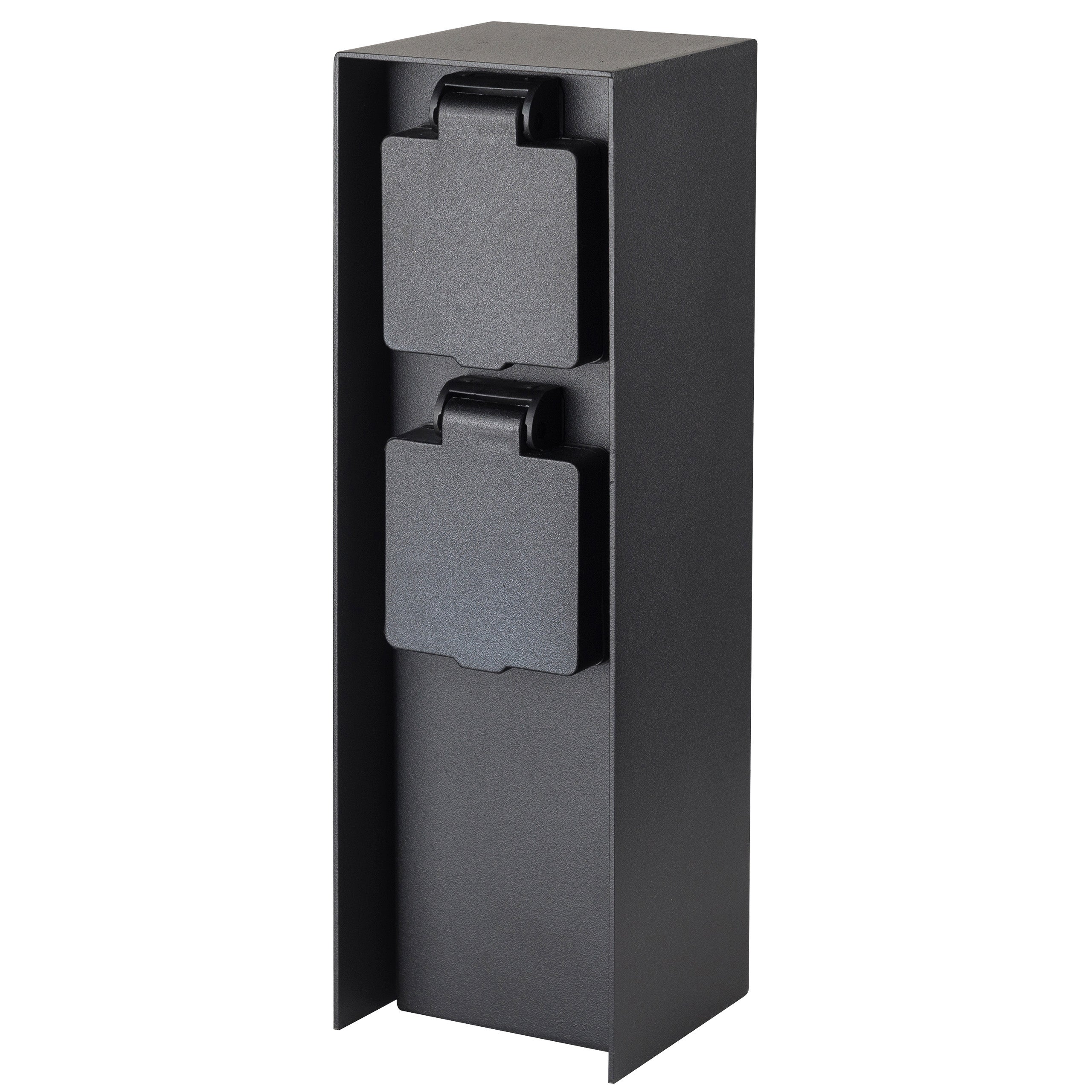 Słupek ogrodowy elektryczny 2x gniazdo 230V czarny 23cm IP44 XUDO