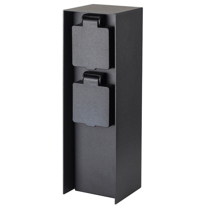 Słupek ogrodowy elektryczny 2x gniazdo 230V czarny 23cm IP44 XUDO