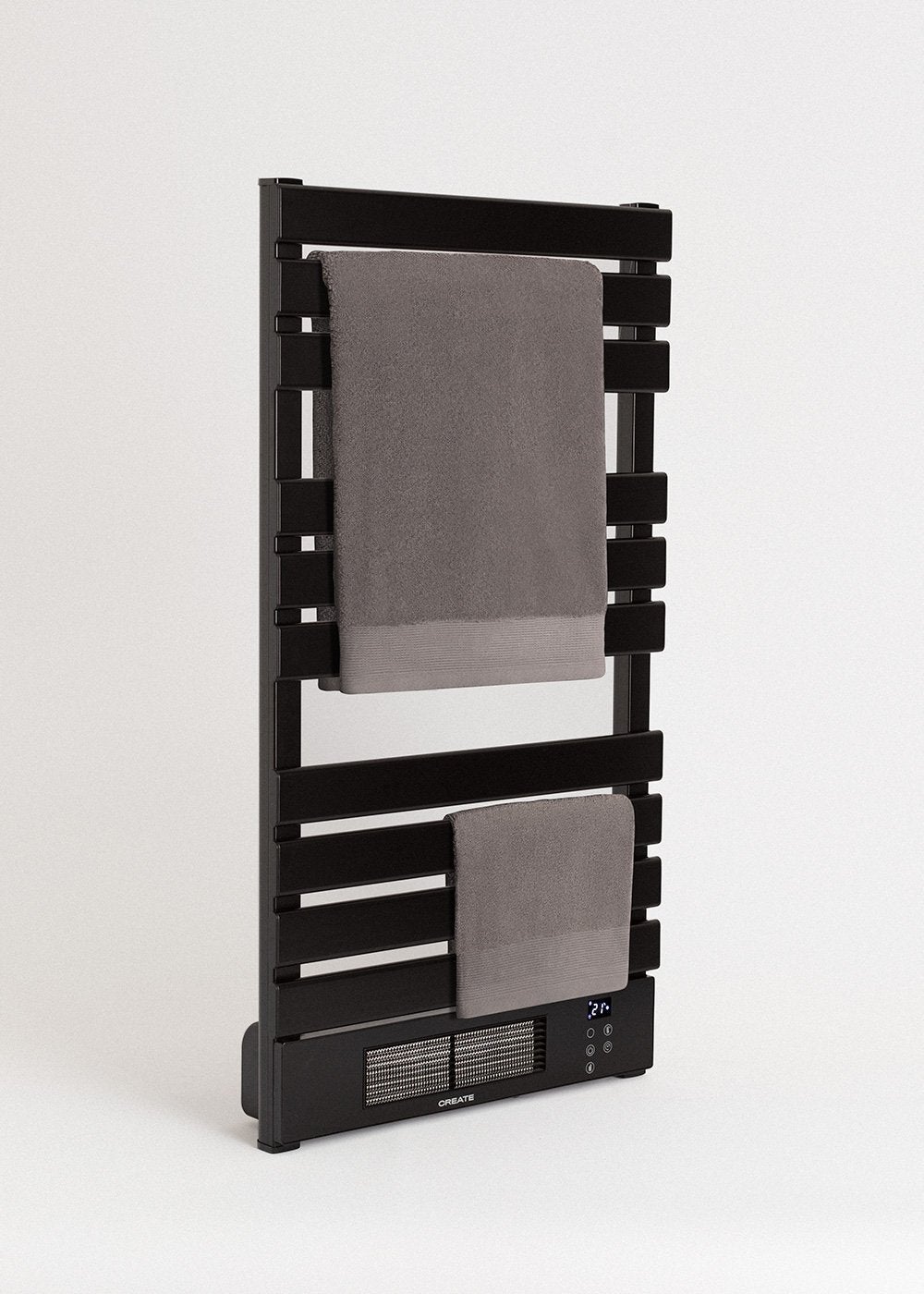 CREATE - Toalheiro elétrico aquecido com WiFi 500/1500W - Preto - Com prateleira 3 barras - WARM TOWEL PRO - 7