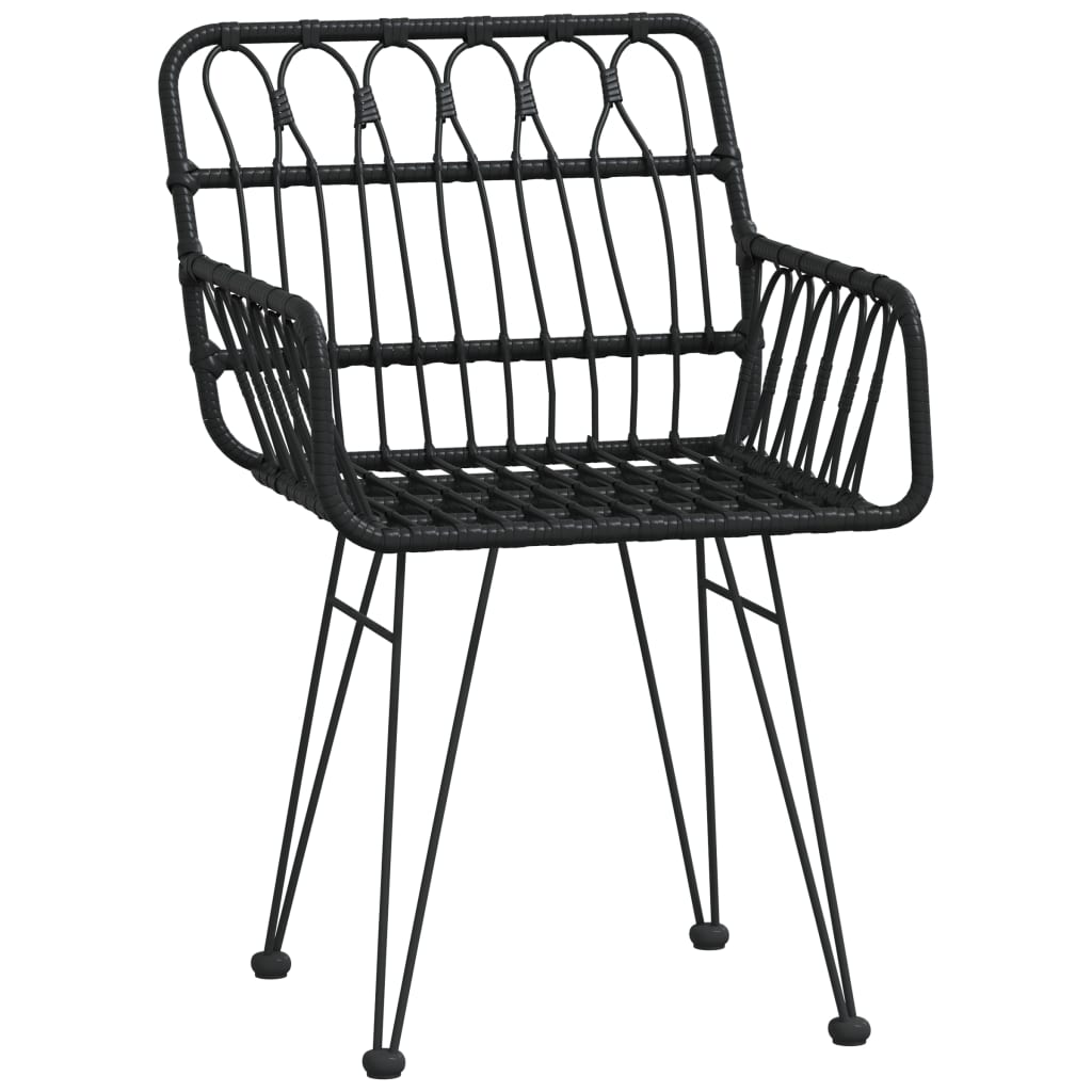 Ensemble à manger de jardin 5 pcs | Salon de jardin Noir Résine tressée - 5