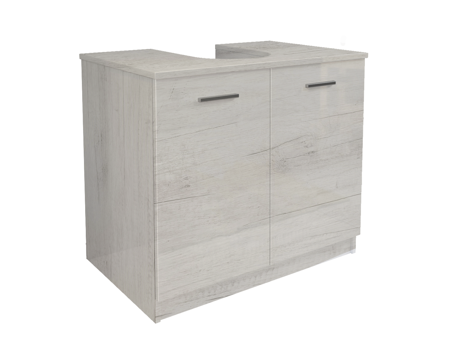 Copricolonna Per Bagno - Mobile Sottolavabo 2 Ante Quercia Naturale, 70x46x62 Cm - Foto 10