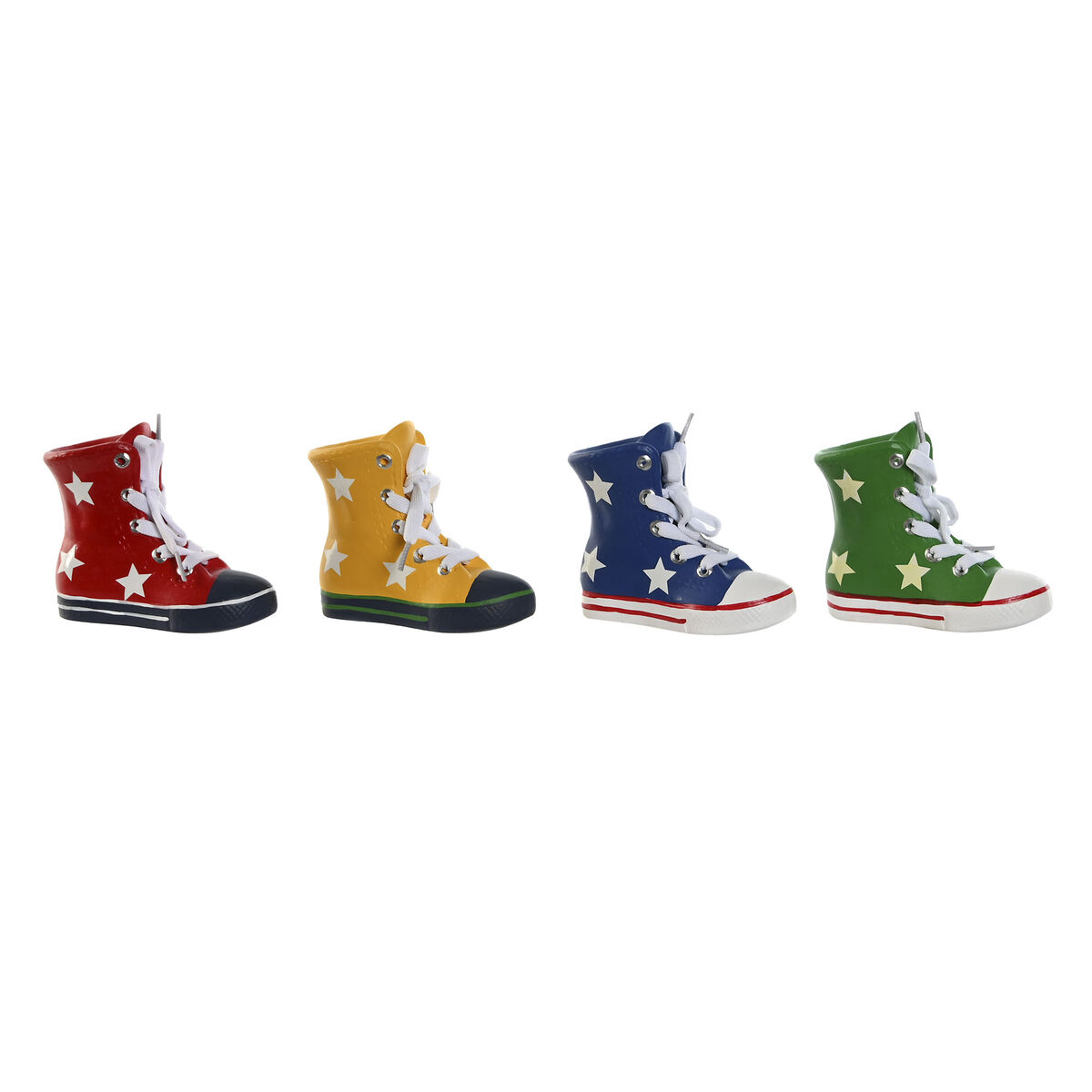 Hucha home esprit poliéster resina zapatilla 14 x 6 x 11,5 cm (4 unidades)
