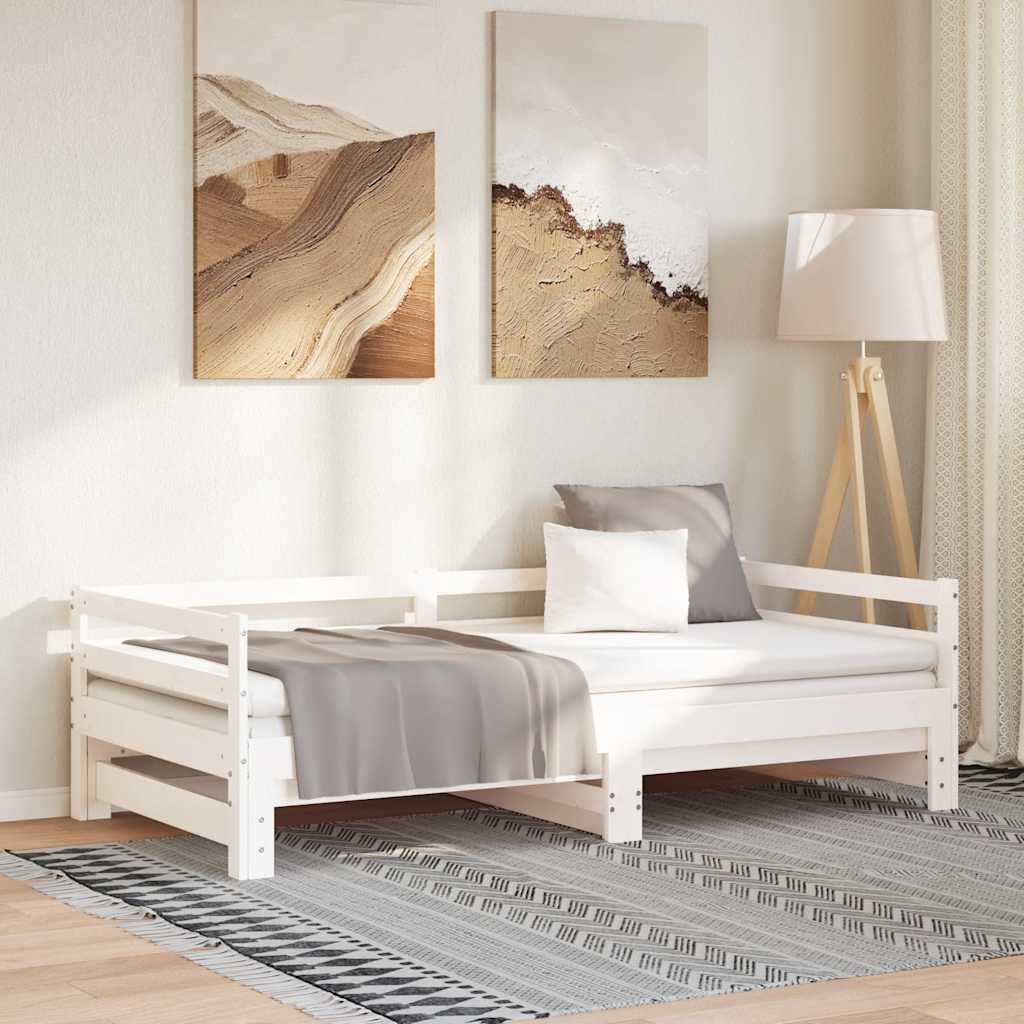 Vidaxl Blanco Sofá Cama Extraíble Sin Colchón 2X(90X200) Cm - Imagen 2
