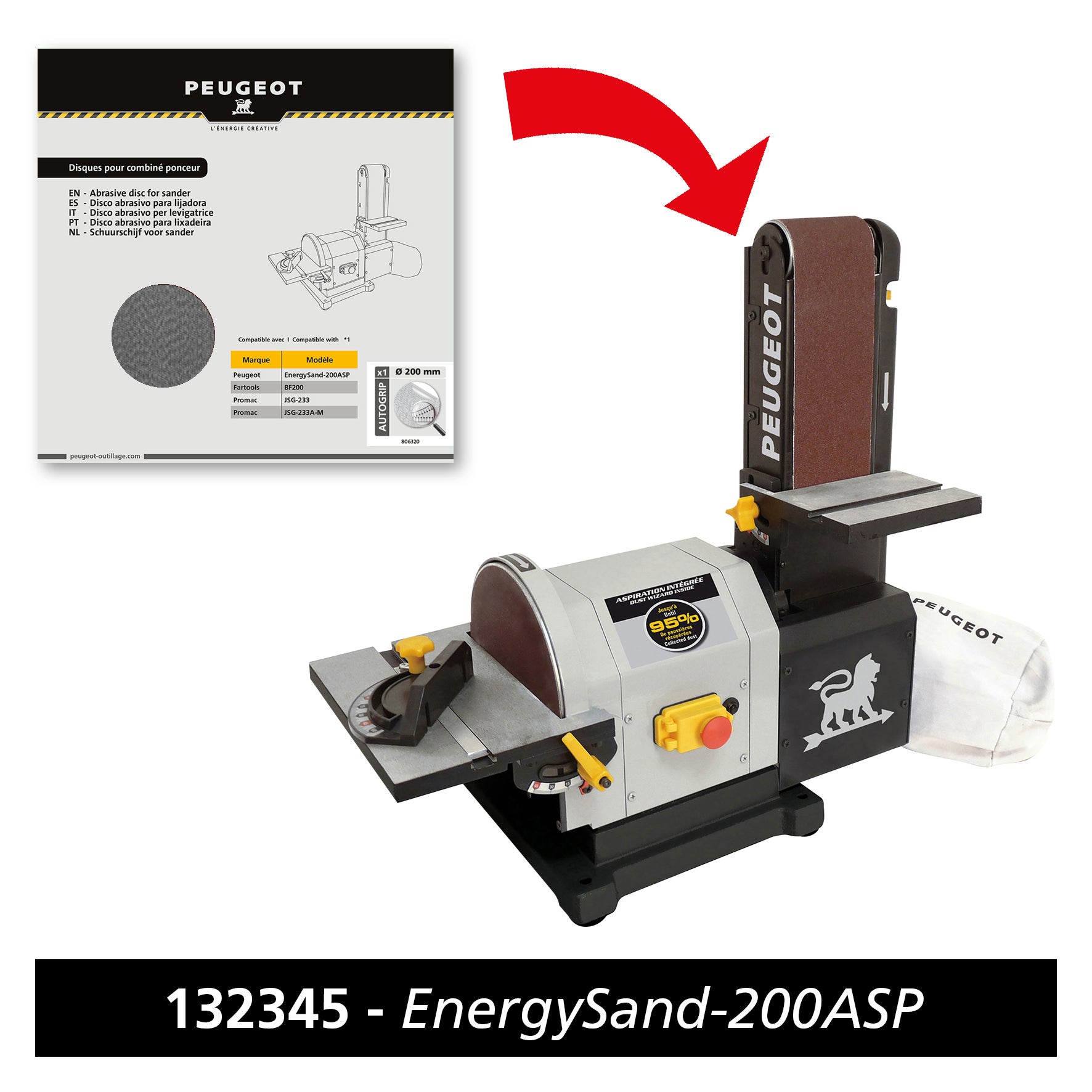 Support autocollant Ø200mm pour disques velcro Diamètre 200 MM, Préconisation Auto aggripant , - 2
