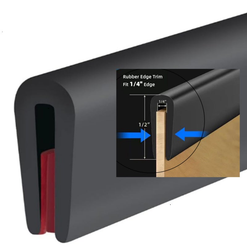 Protection bord de tole EPDM joint caoutchouc en u joint porte voiture adhesif noir caoutchouc protection metal verre (5m, 2mm) - 3