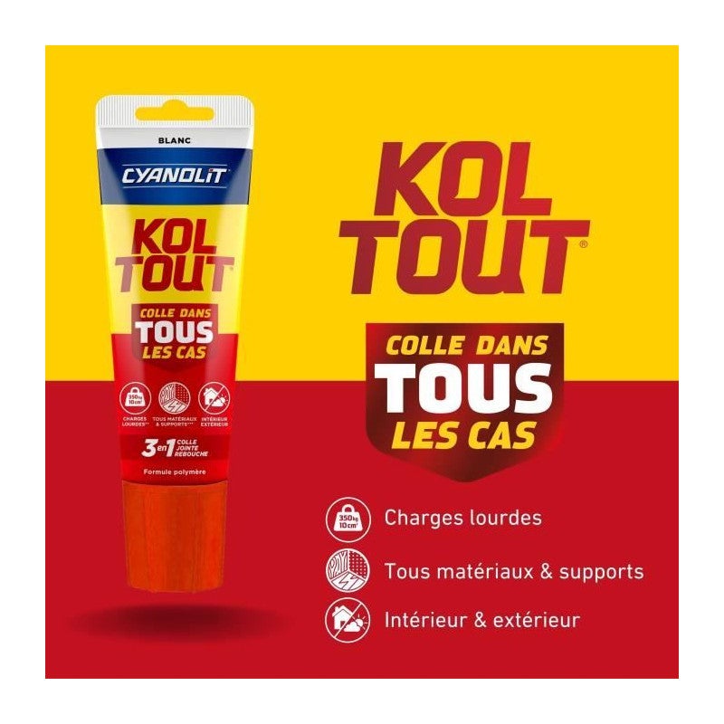 Cyanolit 33300048 Koltout - Tubo di mastice incolla-tutto Express, bianco, 125 ml - 2