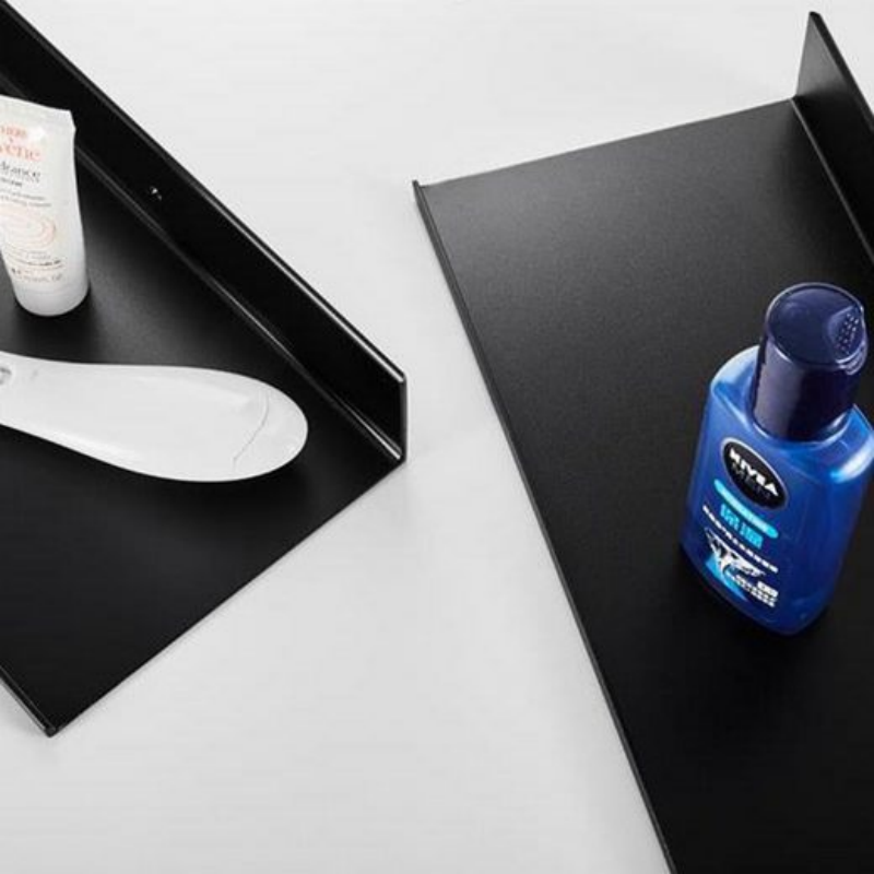 Set di 2 mensole da bagno in alluminio spaziale, 30*12.5*3 cm, adatto per il bagno, facile da installare - 3