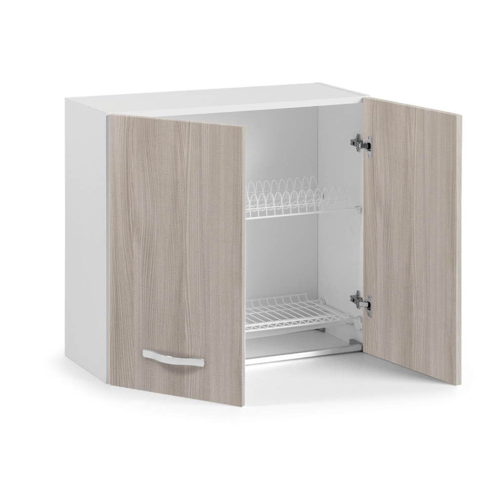Meuble égouttoir modulable mural pour cuisine orme Cm 80x32xH 72 avec 2 portes - 2