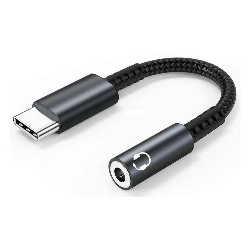 Adapter USB C na Jack, Adapter USB C na Jack 3,5 mm, Adapter pomocniczy USB C Adapter audio Jack z układem DAC o wysokiej rozdzielczości, Kompa