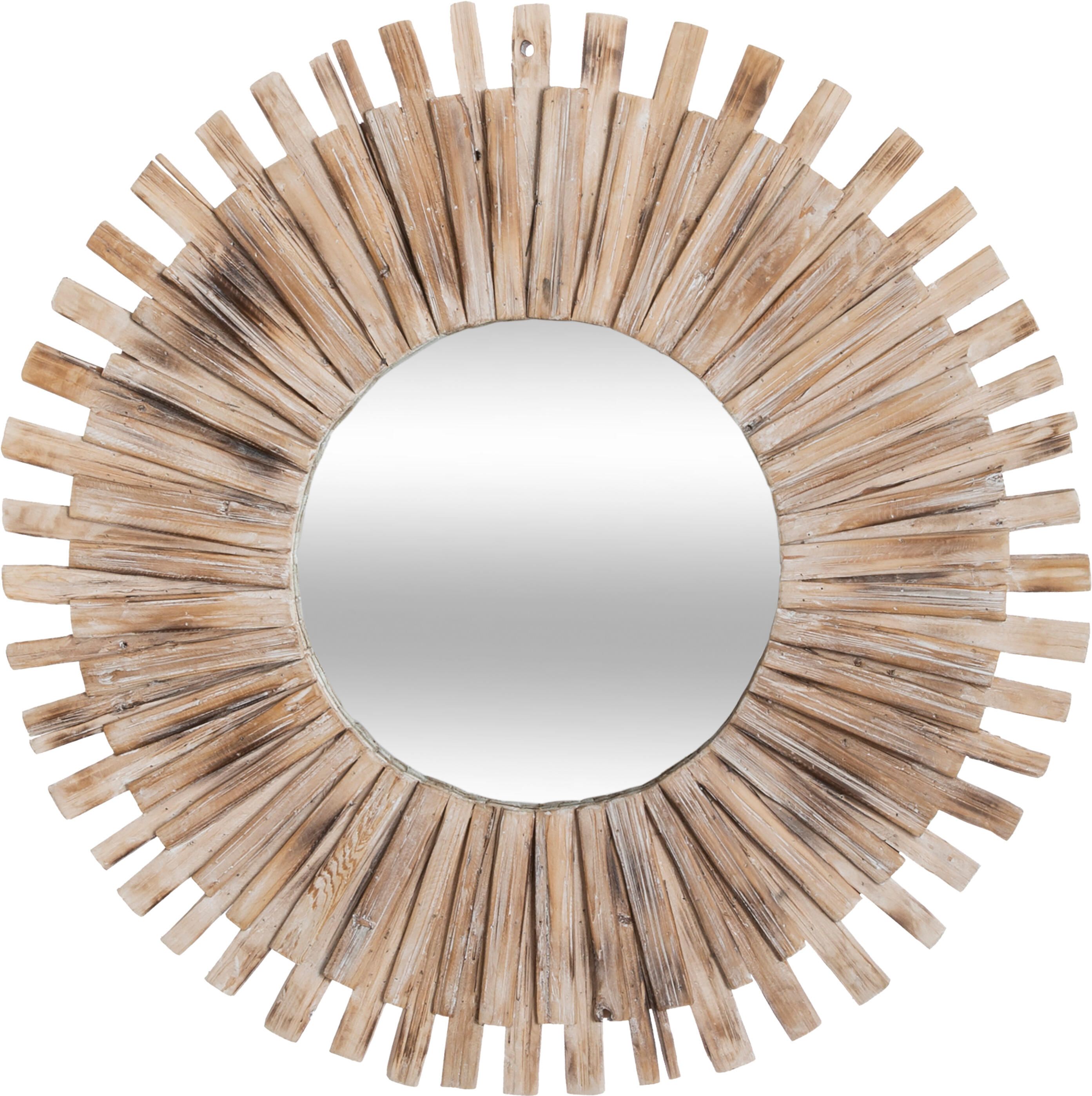 Miroir rond encadré Manon naturel 87,7 x 87,7 cm - 5