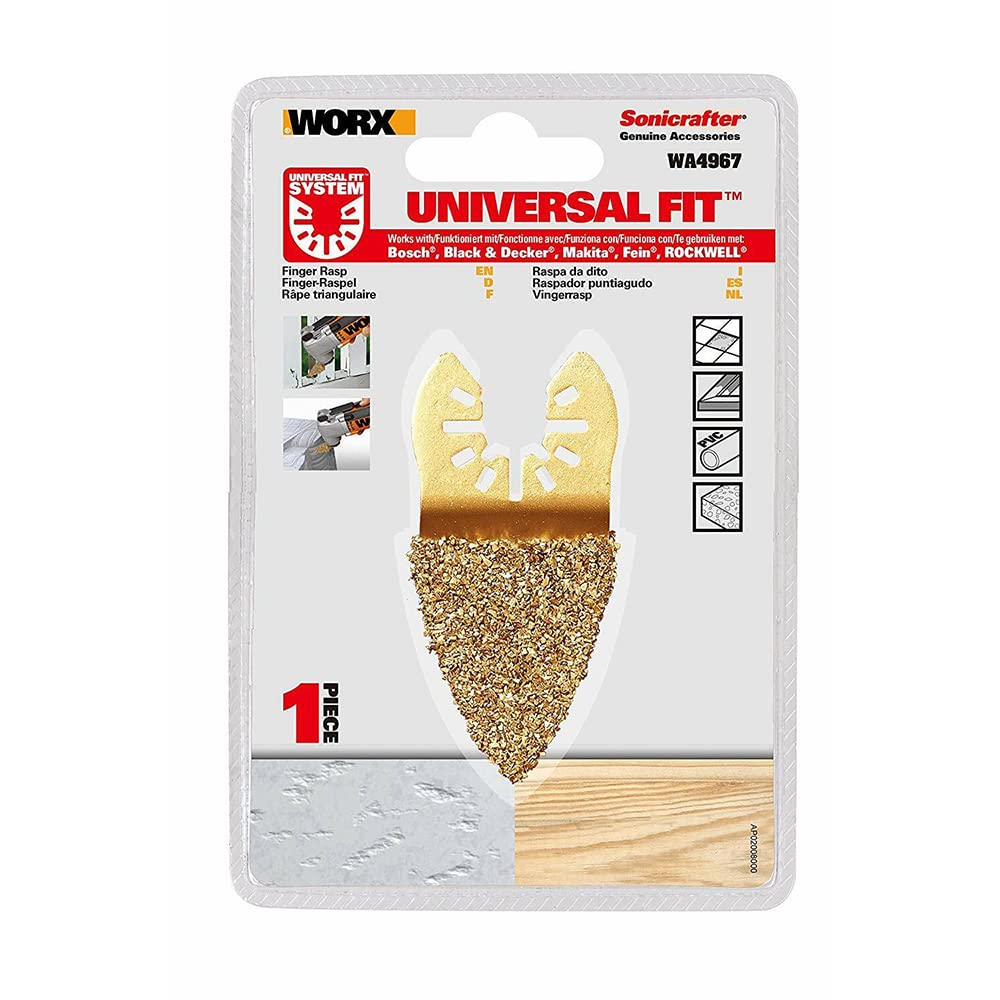 Feuille abrasive en carbure Delta WA4967 pour outil multifonction Sonicrafter, pour le raclage et le dégrossissage de matériaux durs - Worx - 7