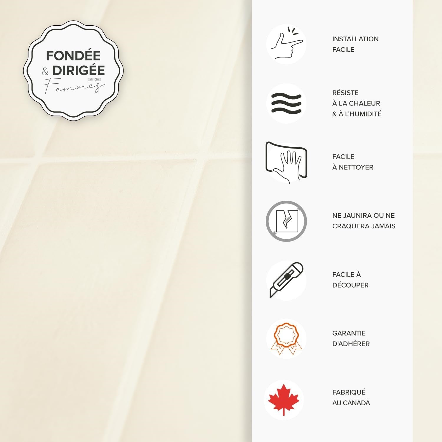 Crédence adhésive pour cuisine et salle de bain, sticker carrelage mural, carreaux rose autocollants, lot de 5 feuilles, 29 x 22.86 cm - 5