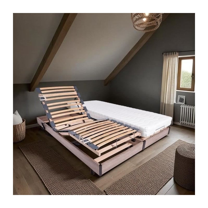 Ensemble 2 sommiers relaxation électrique FLEXPALACE 80x200 + 2 matelas
