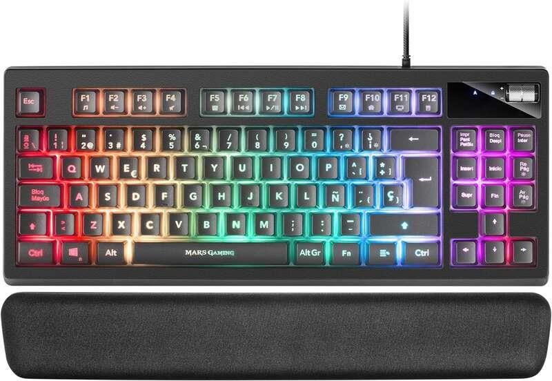 Mars Gaming MKREVO Tastatur – TKL Mit Nummernblock, RGB-Beleuchtung, H-Mech-Tasten
