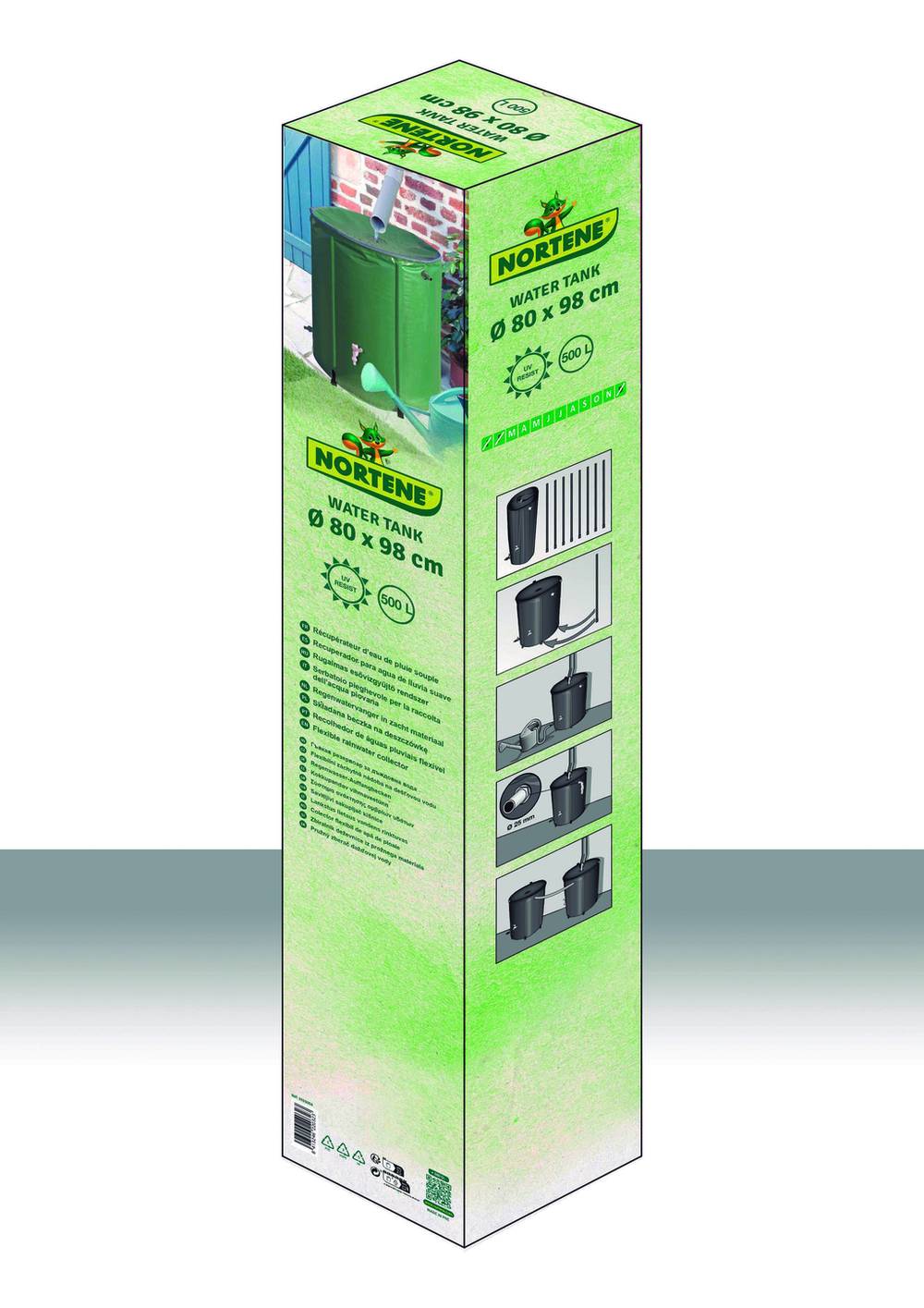 Récupérateur d'eau souple 500L - Vert - 98x80cm - 2